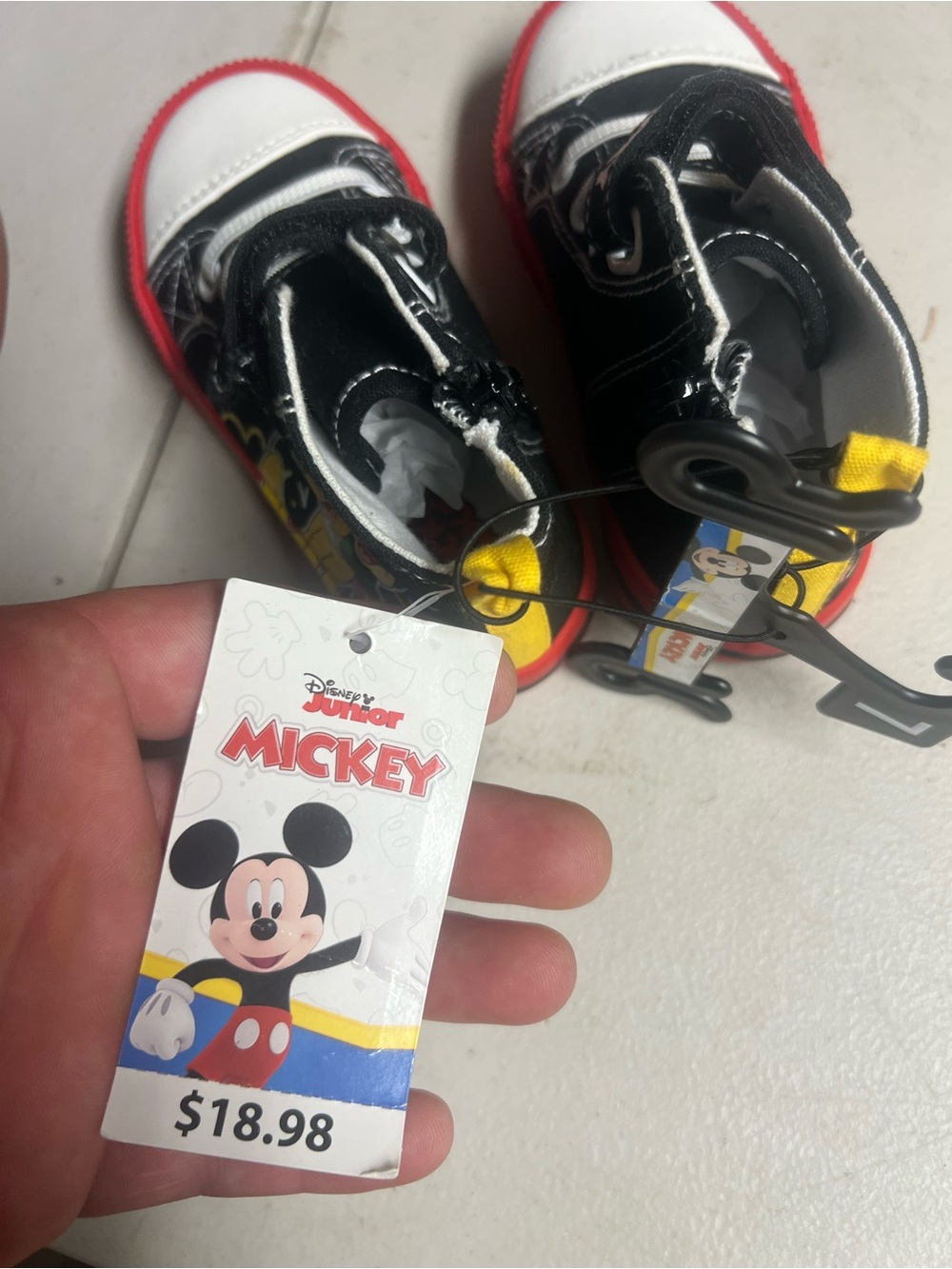 Disney Mickey Toddler Sneakers in Black, Red, White & Yellow